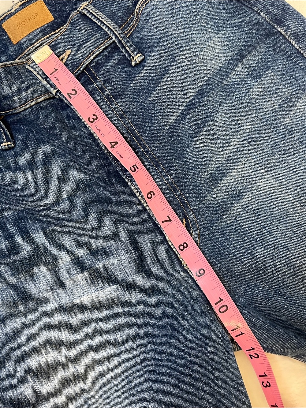 MOTHER The Swooner Roller Crop Fray High Waisted Wide Leg Jeans Size 27 - Picture 13 of 16